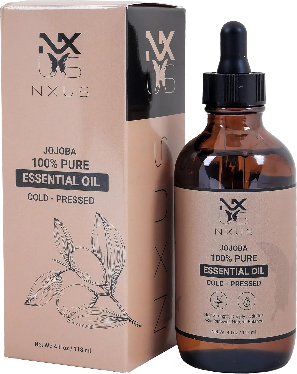 روغن جوجوبا ارگانیک ان ایکس یو اس 118 میلی لیتر - 100% خالص، پرس سرد، تصفیه نشده - برای رشد مو، شوره سر، صورت، بدن، پوست خشک، ناخن (تکی، 1 عدد) روغن جوجوبا ارگانیک ان ایکس یو اس 118 میلی لیتر - 100% خالص، پرس سرد، تصفیه نشده - برای رشد مو، شوره سر، صورت، بدن، پوست خشک، ناخن (تکی، 1 عدد)