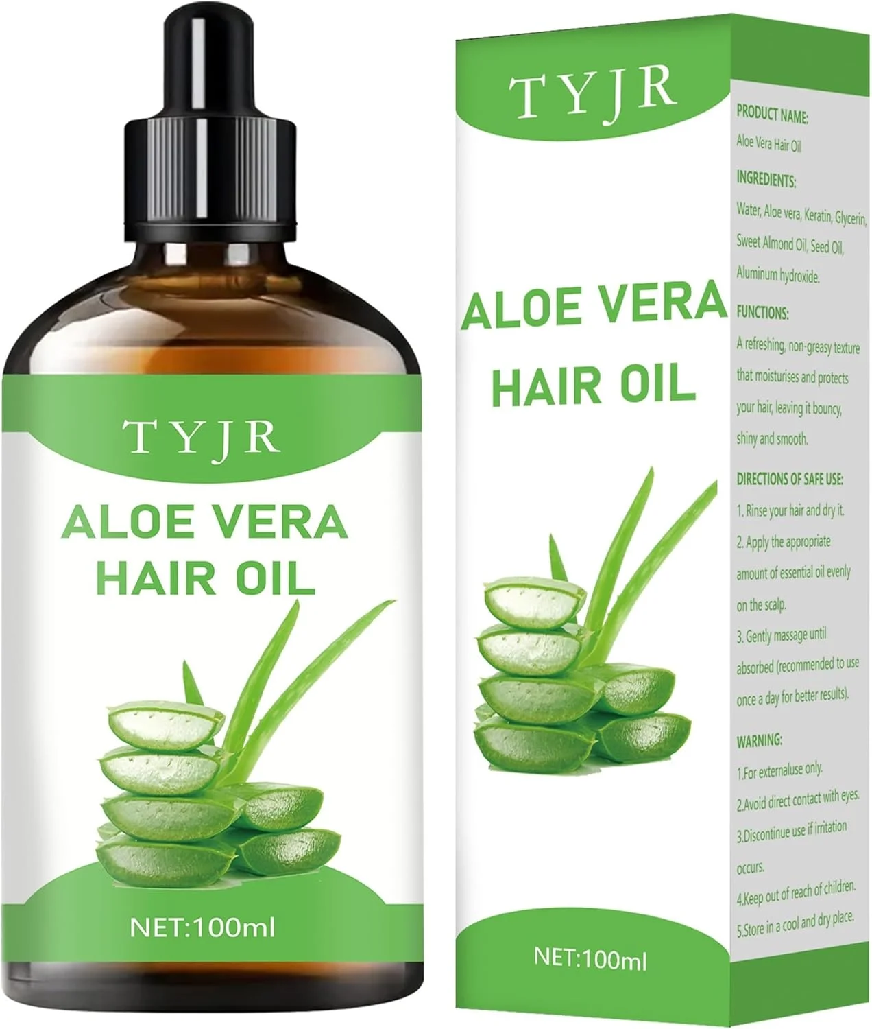 روغن مو آلوئه ورا TYJR، 100 میلی لیتر، فرمول مغذی با کراتین و روغن های طبیعی برای موهای براق و نرم روغن مو آلوئه ورا TYJR، 100 میلی لیتر، فرمول مغذی با کراتین و روغن های طبیعی برای موهای براق و نرم