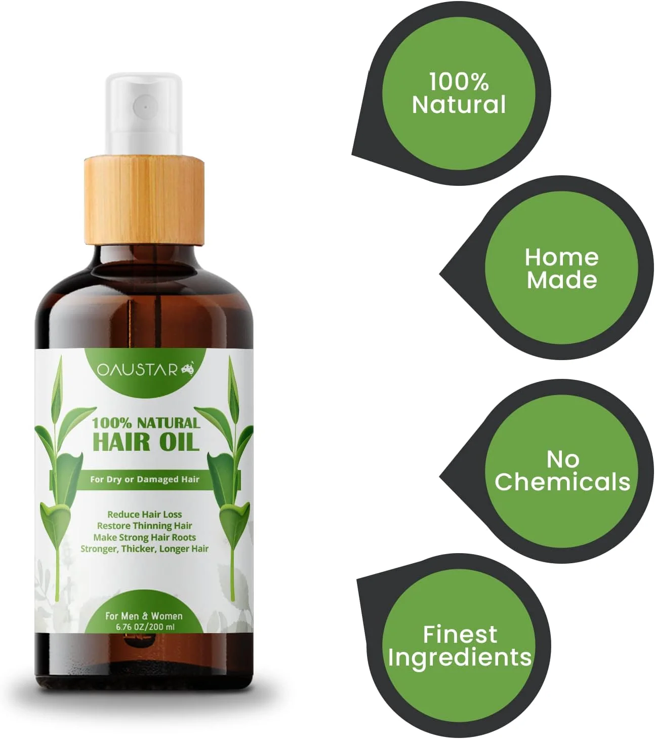 روغن مو OAUSTAR - درمان رشد موی گیاهی طبیعی 100% ارگانیک - برای انواع مو (100 و 200 میلی لیتر) (200 میلی لیتر) روغن مو OAUSTAR - درمان رشد موی گیاهی طبیعی 100% ارگانیک - برای انواع مو (100 و 200 میلی لیتر) (200 میلی لیتر)