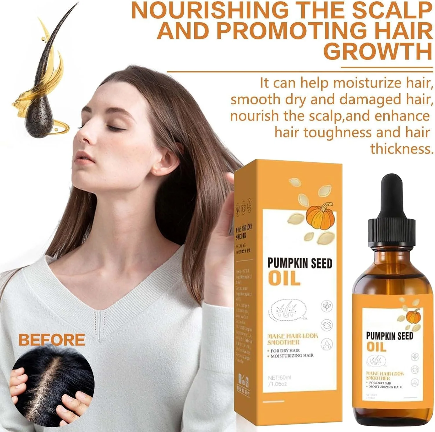 روغن دانه کدو تنبل ارگانیک، 100% خالص، پرس سرد، برای رشد مو و تغذیه پوست سر (مناسب آقایان و بانوان) روغن دانه کدو تنبل ارگانیک، 100% خالص، پرس سرد، برای رشد مو و تغذیه پوست سر (مناسب آقایان و بانوان)