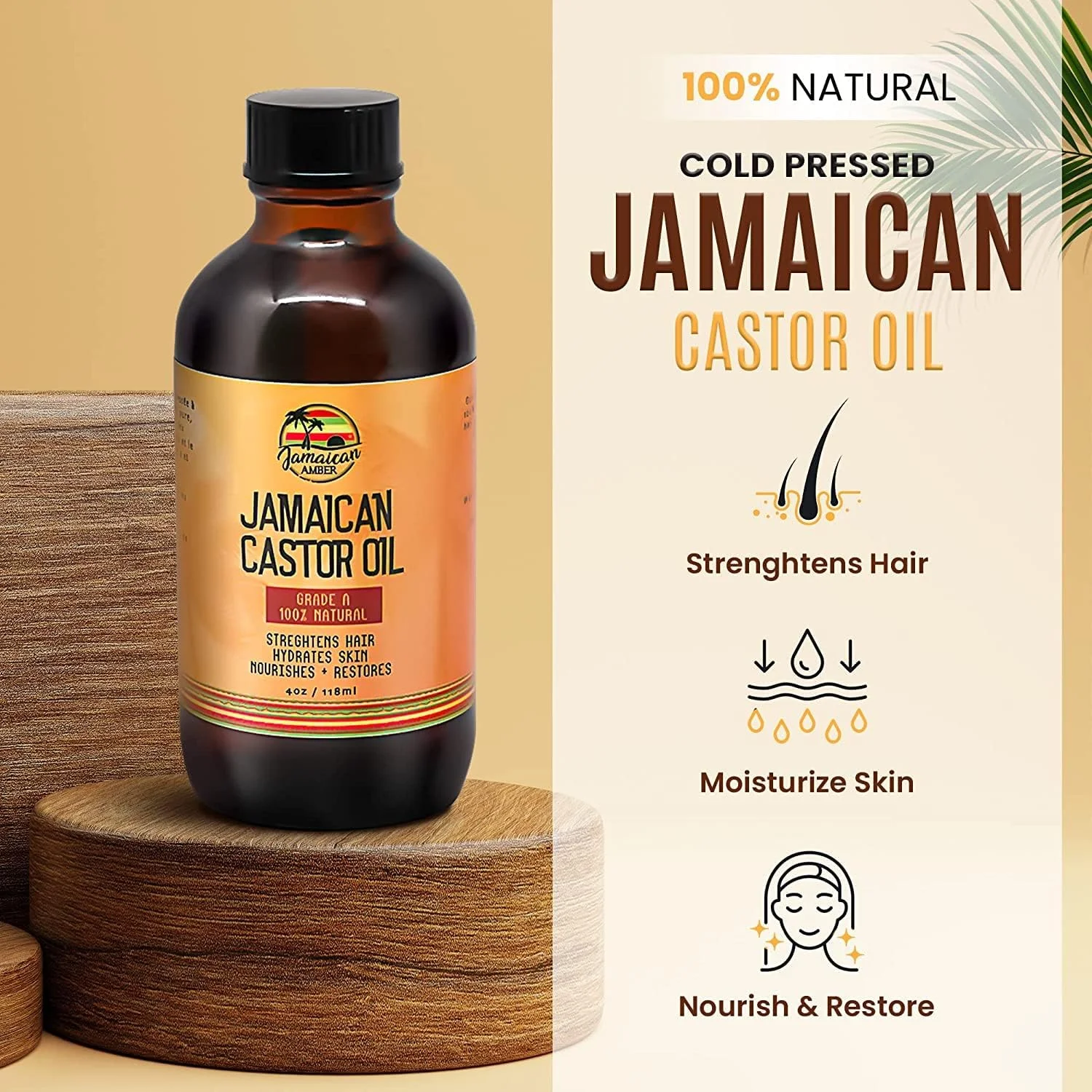 روغن کرچک سیاه جامائیکایی ارگانیک، 118 میلی لیتر، روغن رشد مو، ترمیم کننده رشد مو، مرطوب کننده پوست - حفظ رطوبت بدن