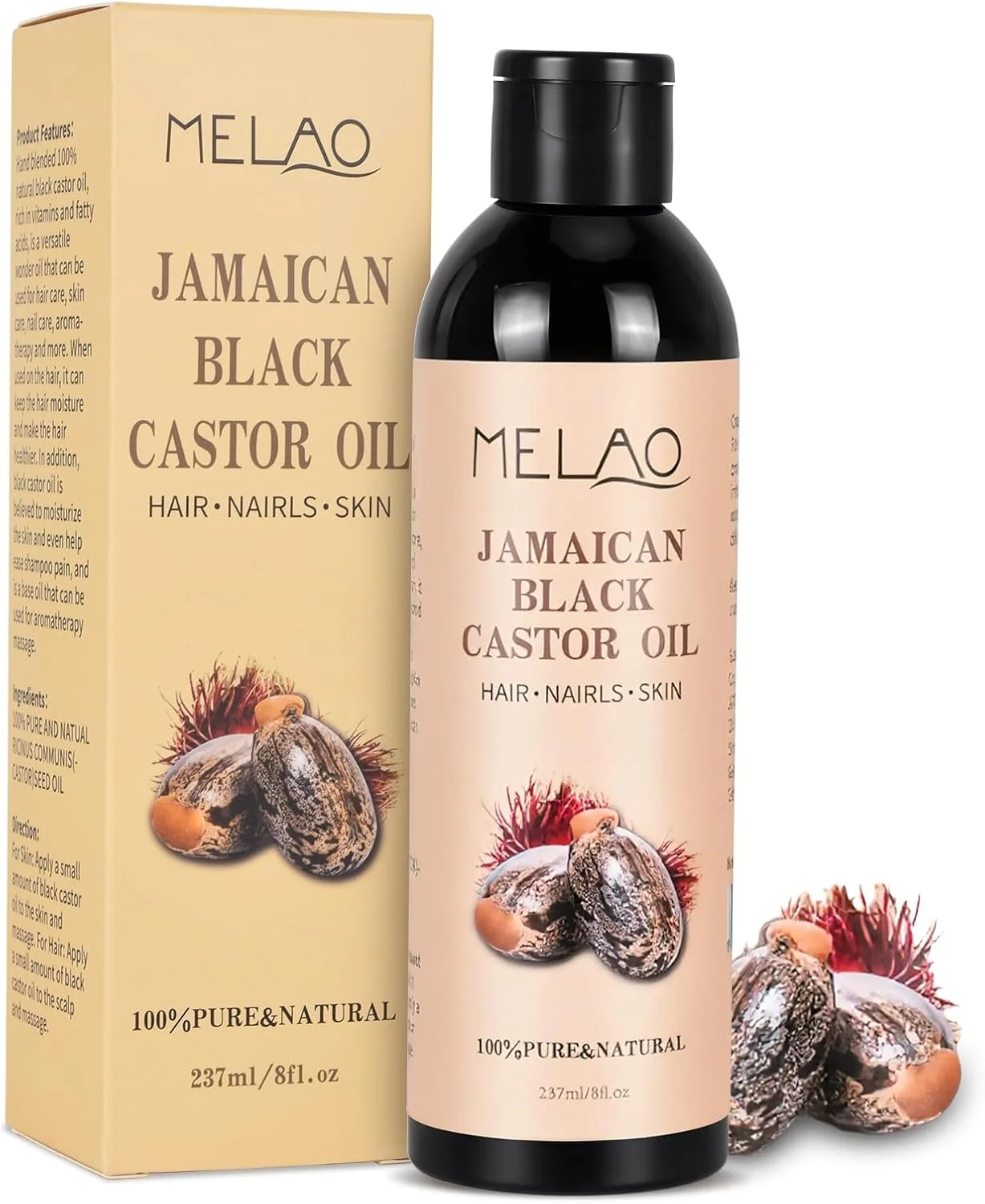 روغن کرچک سیاه جامائیکایی ارگانیک MELAO برای رشد مو، روغن 100% خالص و طبیعی با پرس سرد برای مرطوب کردن و ترمیم موهای خشک و آسیب دیده و مراقبت از پوست، ایده آل برای آقایان و بانوان I237ML (246 میلی لیتر) روغن کرچک سیاه جامائیکایی ارگانیک MELAO برای رشد مو، روغن 100% خالص و طبیعی با پرس سرد برای مرطوب کردن و ترمیم موهای خشک و آسیب دیده و مراقبت از پوست، ایده آل برای آقایان و بانوان I237ML (246 میلی لیتر)