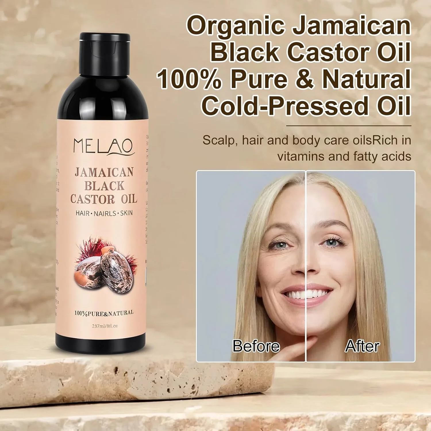 روغن کرچک سیاه جامائیکایی ارگانیک MELAO برای رشد مو، روغن 100% خالص و طبیعی با پرس سرد برای مرطوب کردن و ترمیم موهای خشک و آسیب دیده و مراقبت از پوست، ایده آل برای آقایان و بانوان I237ML (246 میلی لیتر) روغن کرچک سیاه جامائیکایی ارگانیک MELAO برای رشد مو، روغن 100% خالص و طبیعی با پرس سرد برای مرطوب کردن و ترمیم موهای خشک و آسیب دیده و مراقبت از پوست، ایده آل برای آقایان و بانوان I237ML (246 میلی لیتر)