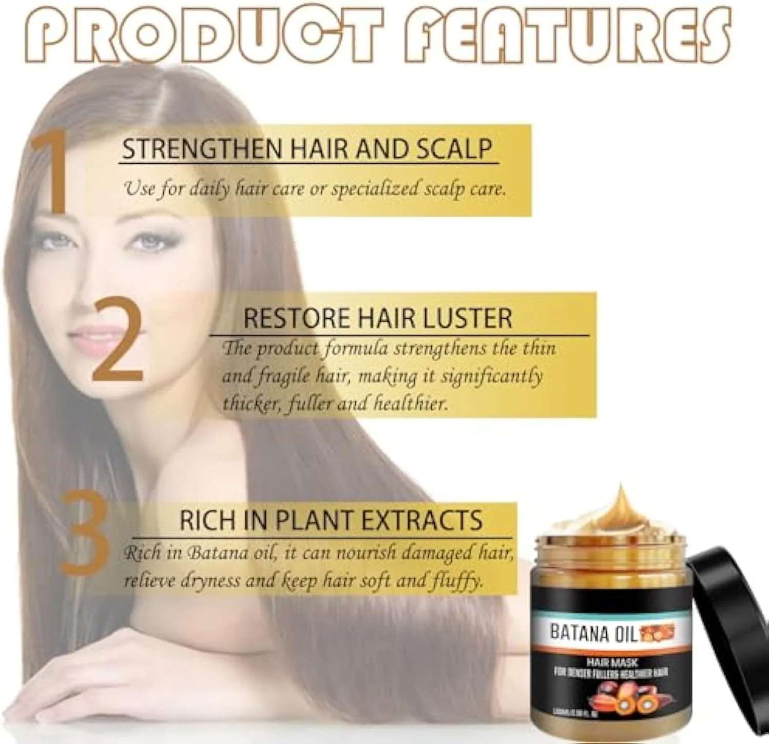 روغن باتانا ارگانیک، روغن باتانا خام خالص از هندوراس، کره مغذی مو برای پوست سر و ساقه مو، آبرسانی طبیعی برای انواع مو