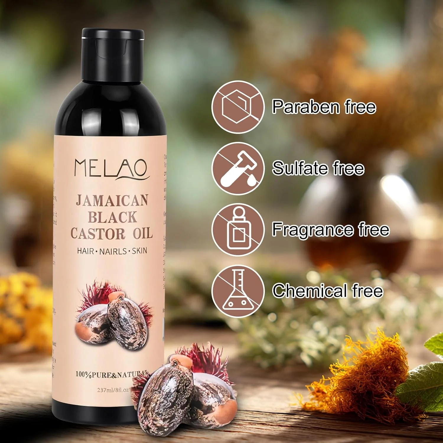 روغن کرچک سیاه جامائیکایی ارگانیک MELAO برای رشد مو، روغن 100% خالص و طبیعی با پرس سرد برای مرطوب کردن و ترمیم موهای خشک و آسیب دیده و مراقبت از پوست، ایده آل برای آقایان و بانوان I237ML (246 میلی لیتر) روغن کرچک سیاه جامائیکایی ارگانیک MELAO برای رشد مو، روغن 100% خالص و طبیعی با پرس سرد برای مرطوب کردن و ترمیم موهای خشک و آسیب دیده و مراقبت از پوست، ایده آل برای آقایان و بانوان I237ML (246 میلی لیتر)
