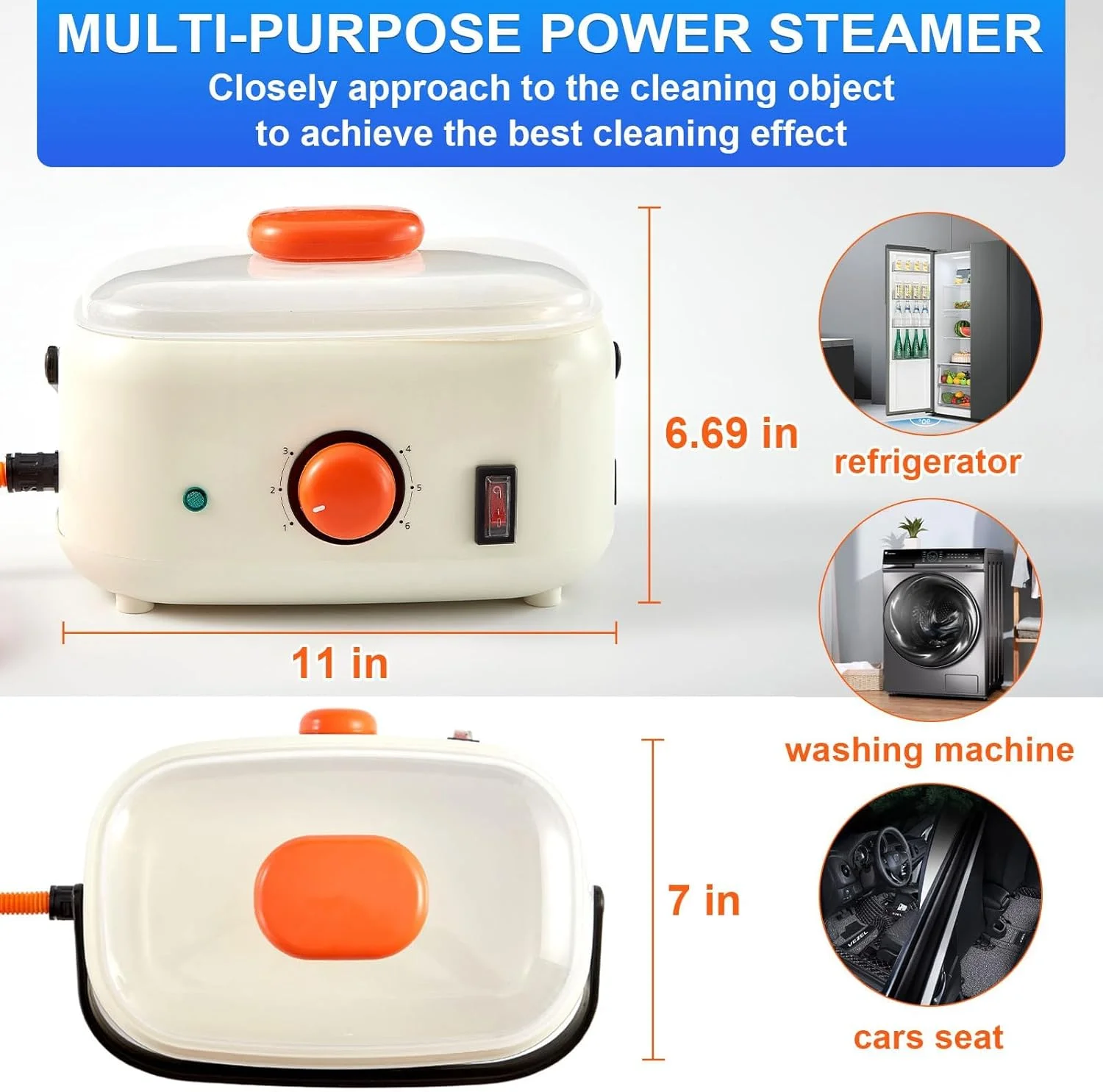 دستگاه بخارشوی دستی KASTWAVE، دستگاه تمیز کننده بخار فشار قوی چند منظوره لوازم خانگی با 3 برس برای آشپزخانه و حمام دستگاه بخارشوی دستی KASTWAVE، دستگاه تمیز کننده بخار فشار قوی چند منظوره لوازم خانگی با 3 برس برای آشپزخانه و حمام