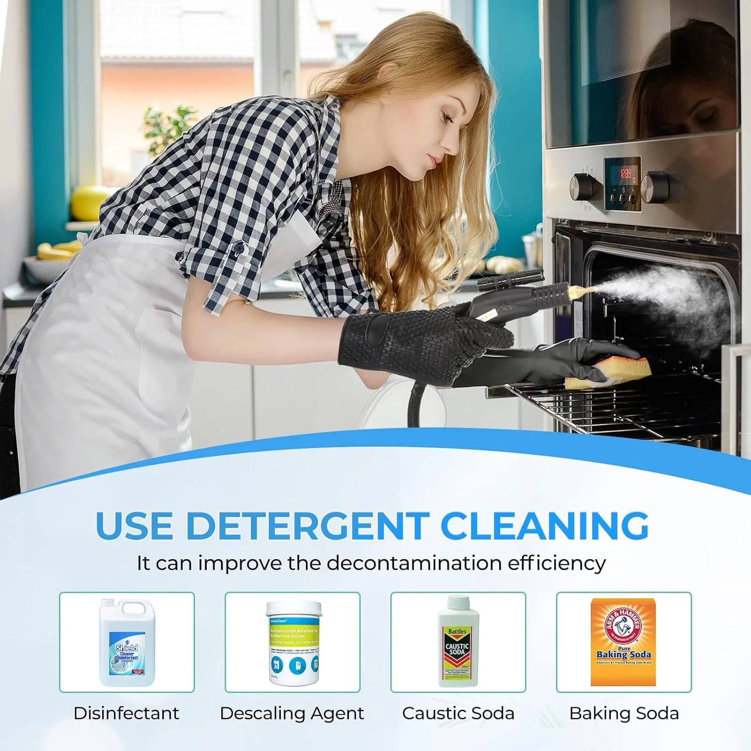 بخارشوی دستی KASTWAVE 3000W، بخارشوی پرتابل با دمای بالا به همراه 5 سری برس، مناسب برای منزل، لکه زدایی، آشپزخانه، حمام، کاشی و نظافت خودرو