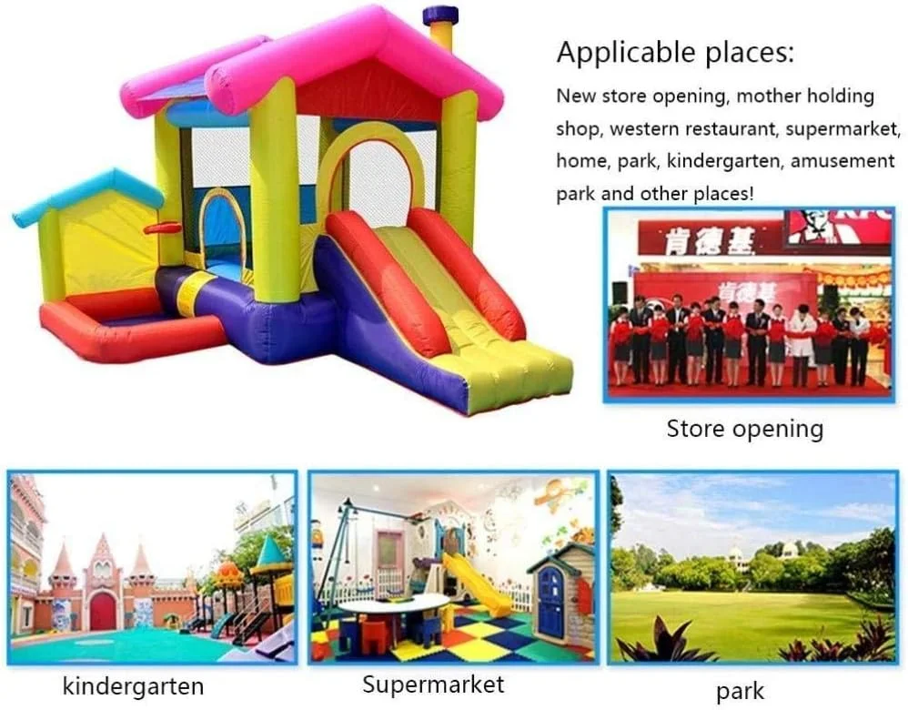 قلعه بادی کودک QRSTUVW، ترامپولین کودکان، ترامپولین خانگی، اسباب بازی های کوچک سرپوشیده و فضای باز، زمین بازی کودکان با سرسره، رنگارنگ، 320 * 285 * 243 سانتی متر قلعه بادی کودک QRSTUVW، ترامپولین کودکان، ترامپولین خانگی، اسباب بازی های کوچک سرپوشیده و فضای باز، زمین بازی کودکان با سرسره، رنگارنگ، 320 * 285 * 243 سانتی متر