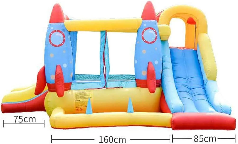 قلعه بادی موشکی QRSTUVW مناسب کودکان، جامپینگ بادی کودکان برای فضای باز، قلعه بادی با سرسره دوتایی مجهز به دمنده، اسباب بازی های بادی زمین بازی قلعه بادی موشکی QRSTUVW مناسب کودکان، جامپینگ بادی کودکان برای فضای باز، قلعه بادی با سرسره دوتایی مجهز به دمنده، اسباب بازی های بادی زمین بازی