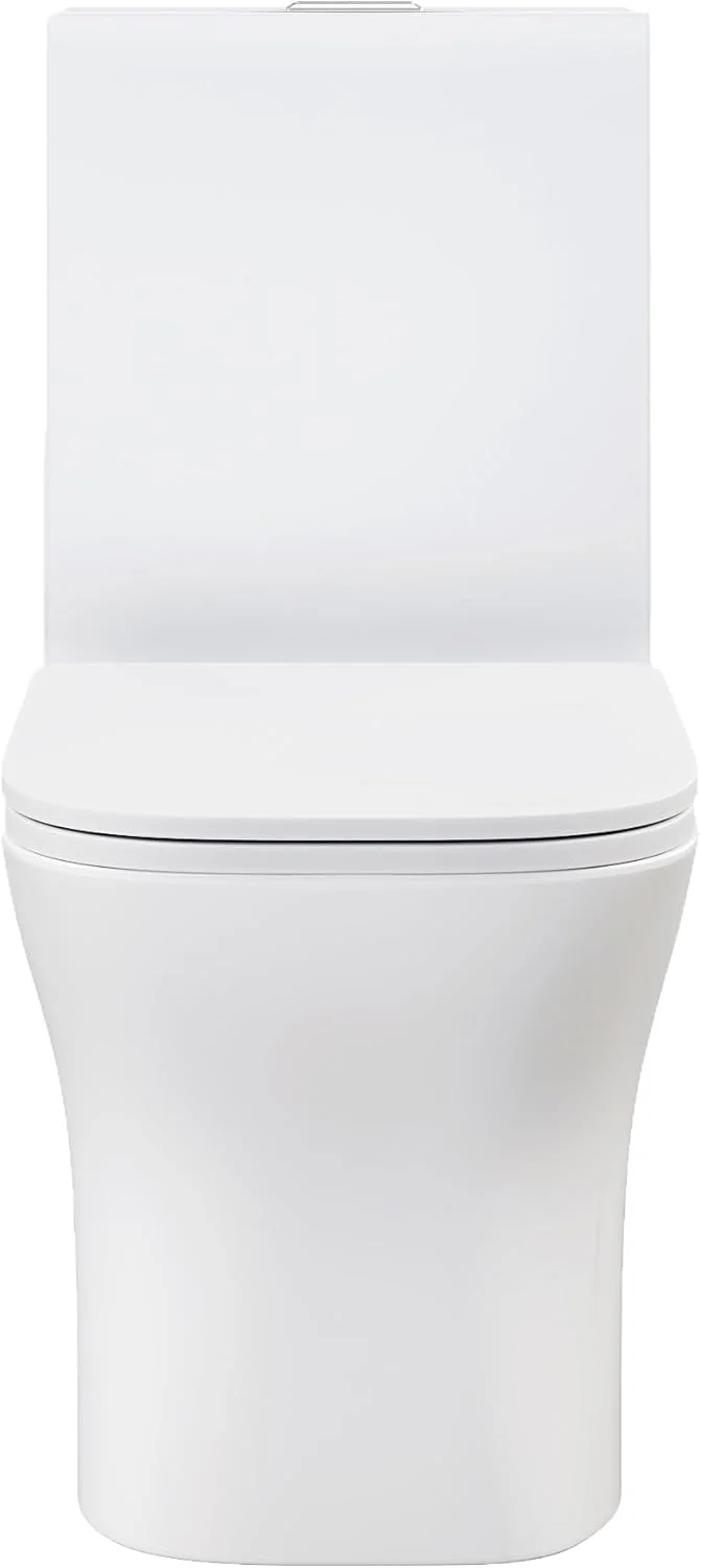 توالت فرنگی یک تکه مربعی Swiss Madison Well Made Forever Concorde، دو زمانه، 1.1/1.6 گالن در هر فلاش، سفید مات