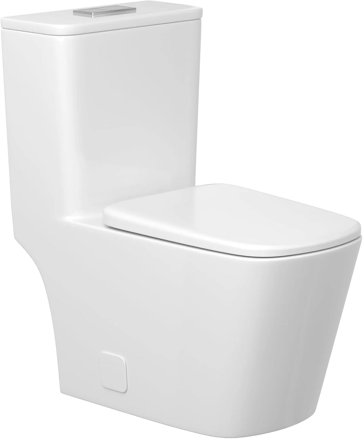 توالت یک تکه Lordear با فلاش دوگانه، توالت استاندارد بیضی شکل با ارتفاع نشیمن راحت، توالت مدرن با فلاش قدرتمند 1.1/1.6 GPF، فاصله 12 اینچی از دیوار، سفید براق