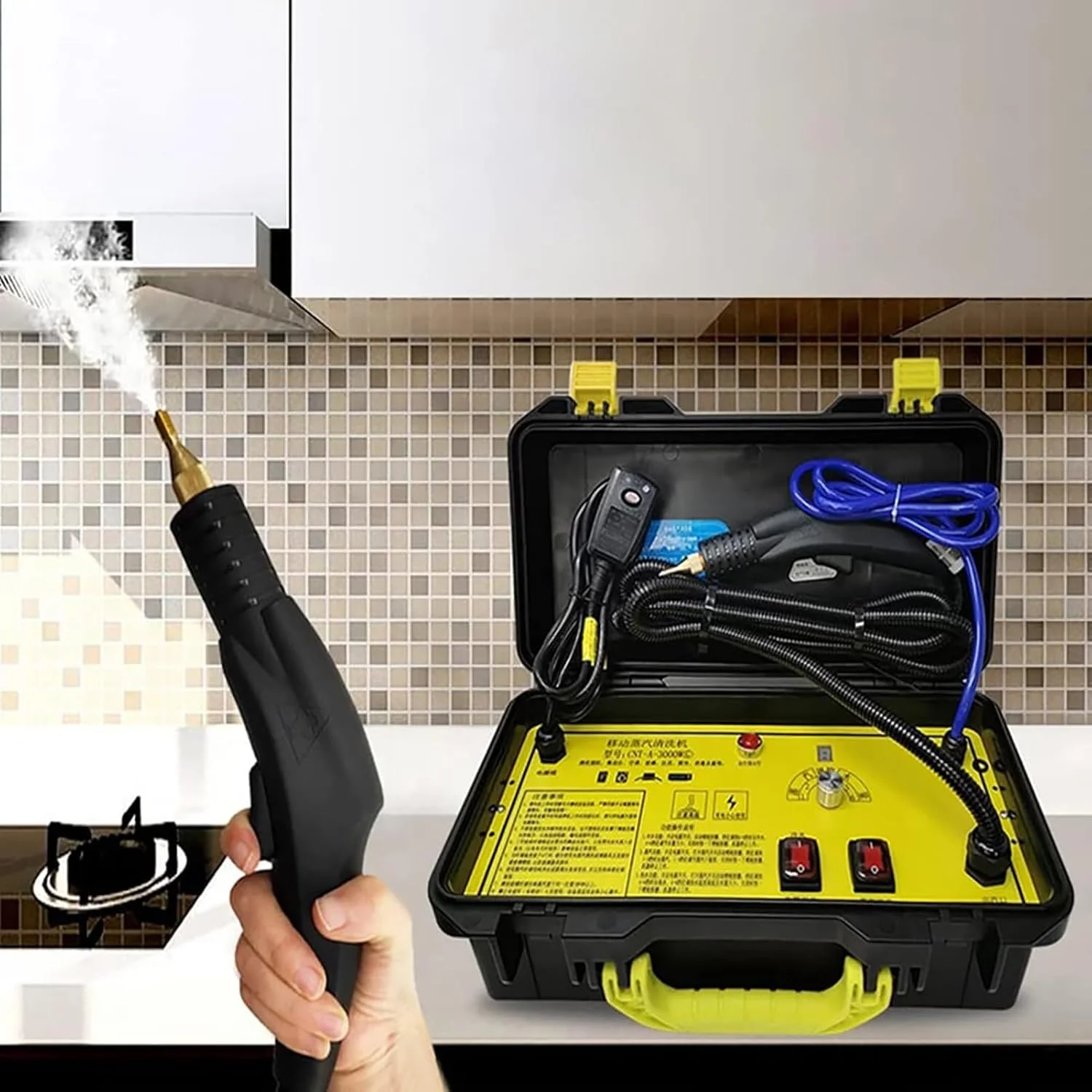 دستگاه بخارشوی فشار قوی YZRDCXM، سیستم بخارشوی 3200 وات، سیستم بخارشوی تجاری با پمپ اتوماتیک، مناسب برای آشپزخانه، حمام و خودرو دستگاه بخارشوی فشار قوی YZRDCXM، سیستم بخارشوی 3200 وات، سیستم بخارشوی تجاری با پمپ اتوماتیک، مناسب برای آشپزخانه، حمام و خودرو