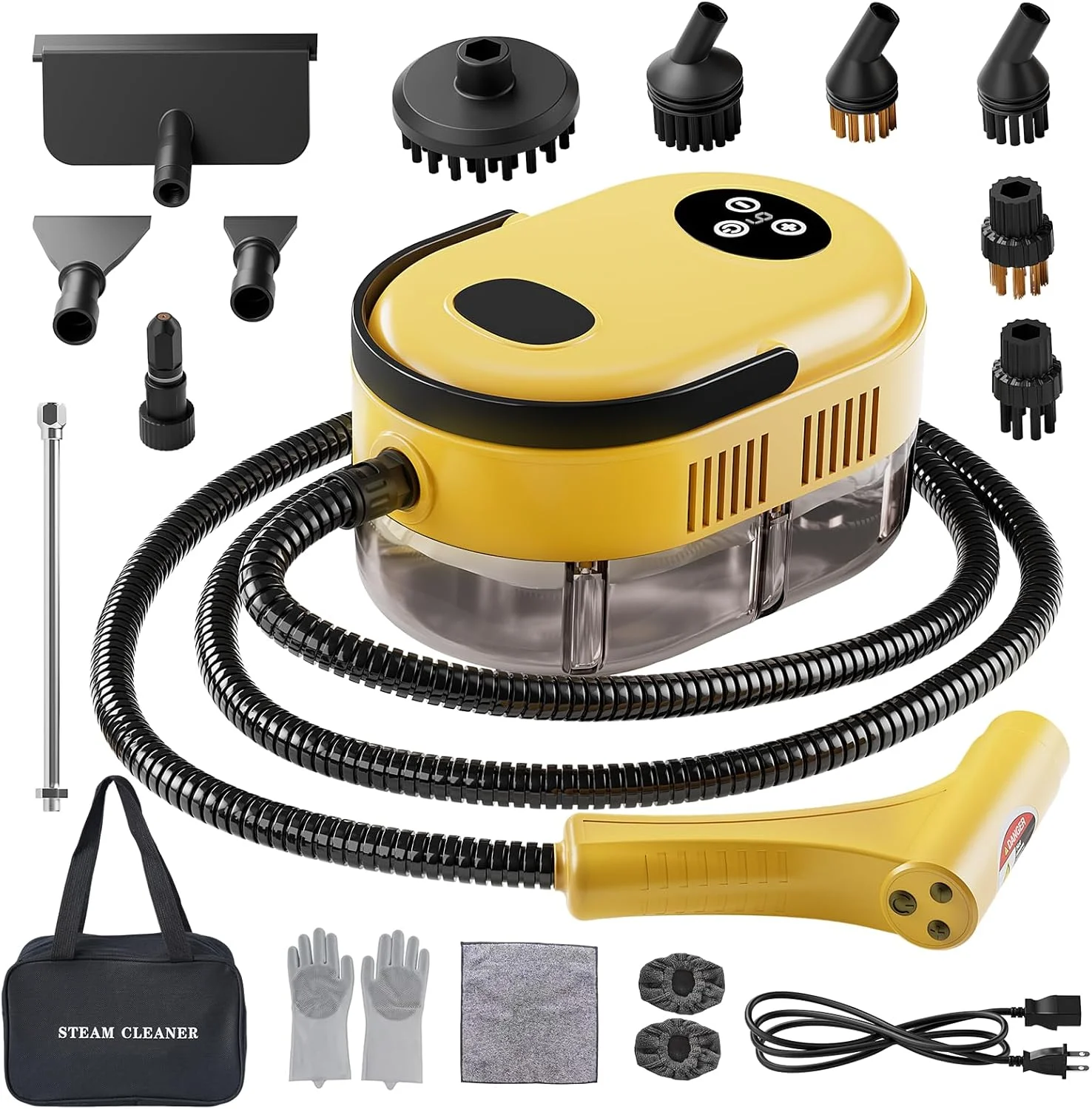 بخارشوی دستی YIKEDA، بخارشوی دستی با گرمایش سریع 10 ثانیه ای برای تمیز کردن 15 در 1 بخارشوی فشار قوی برای خانه و آشپزخانه، چربی، دوغاب، کاشی، کف، مبل و ماشین بخارشوی دستی YIKEDA، بخارشوی دستی با گرمایش سریع 10 ثانیه ای برای تمیز کردن 15 در 1 بخارشوی فشار قوی برای خانه و آشپزخانه، چربی، دوغاب، کاشی، کف، مبل و ماشین