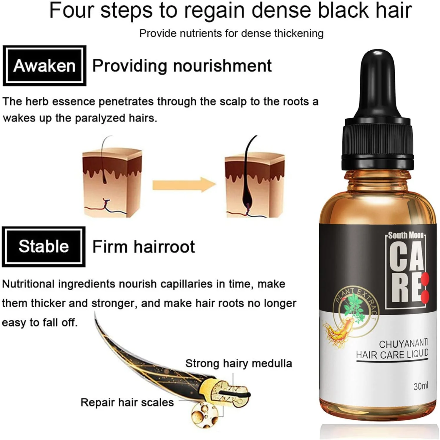 سرم موی قوی 10X-Regro، روغن اسانس سرم رشد مو، برای موهای قوی تر، ضخیم تر و بلندتر برای مردان و زنان، ترمیم فولیکول های مو، نازک شدن مو، طاسی (60 میلی لیتر)