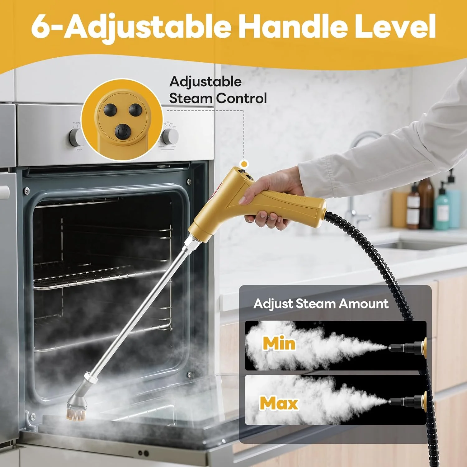 بخارشوی دستی YIKEDA، بخارشوی دستی با گرمایش سریع 10 ثانیه ای برای تمیز کردن 15 در 1 بخارشوی فشار قوی برای خانه و آشپزخانه، چربی، دوغاب، کاشی، کف، مبل و ماشین بخارشوی دستی YIKEDA، بخارشوی دستی با گرمایش سریع 10 ثانیه ای برای تمیز کردن 15 در 1 بخارشوی فشار قوی برای خانه و آشپزخانه، چربی، دوغاب، کاشی، کف، مبل و ماشین