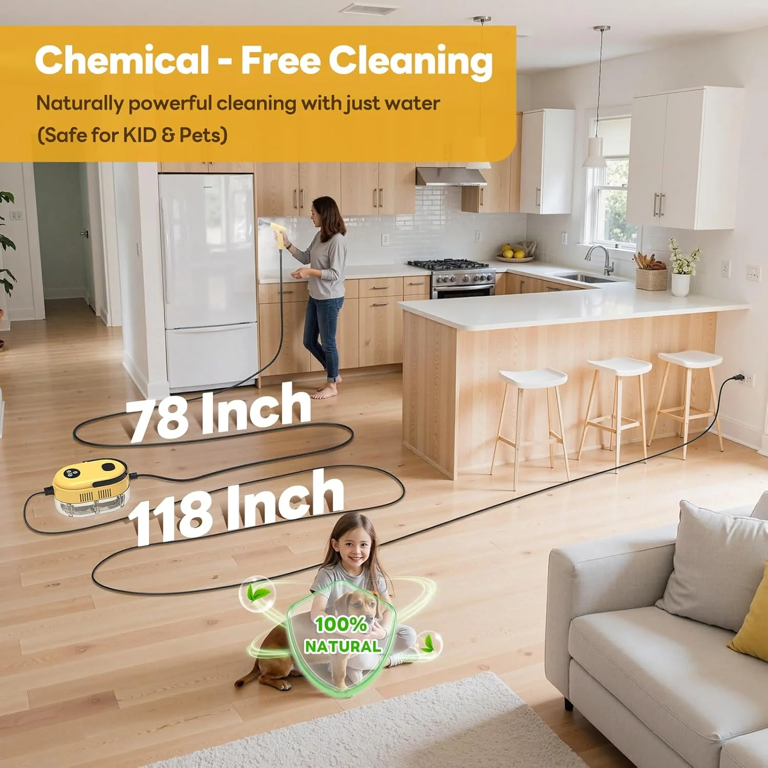 بخارشوی دستی YIKEDA، بخارشوی دستی با گرمایش سریع 10 ثانیه ای برای تمیز کردن 15 در 1 بخارشوی فشار قوی برای خانه و آشپزخانه، چربی، دوغاب، کاشی، کف، مبل و ماشین بخارشوی دستی YIKEDA، بخارشوی دستی با گرمایش سریع 10 ثانیه ای برای تمیز کردن 15 در 1 بخارشوی فشار قوی برای خانه و آشپزخانه، چربی، دوغاب، کاشی، کف، مبل و ماشین