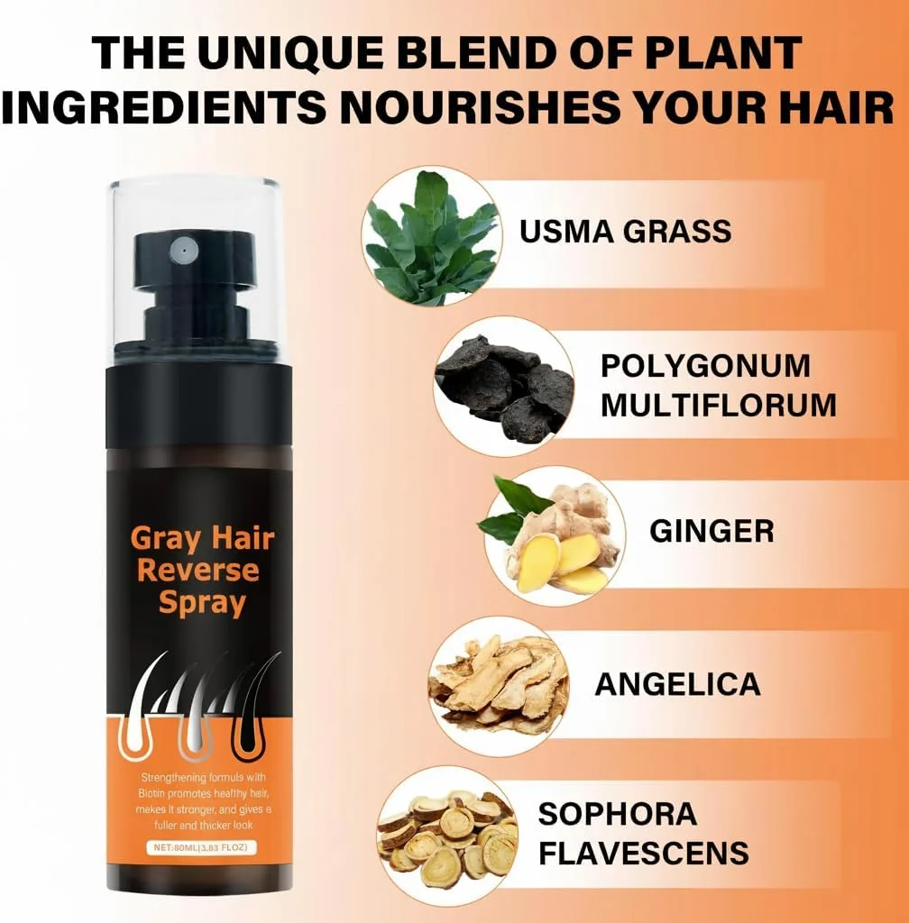 اسپری گیاهی معکوس کننده موهای سفید، سرم نرم کننده مو آزونی Polygonum Multiflorum برای رشد و تیره شدن مو، تقویت کننده رشد مو، کاهش دهنده نازک شدن و ریزش مو، برای آقایان و بانوان اسپری گیاهی معکوس کننده موهای سفید، سرم نرم کننده مو آزونی Polygonum Multiflorum برای رشد و تیره شدن مو، تقویت کننده رشد مو، کاهش دهنده نازک شدن و ریزش مو، برای آقایان و بانوان