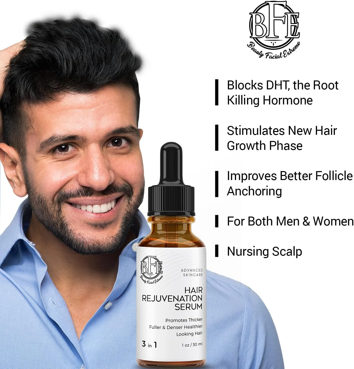 سرم رشد مجدد موی صورت و زیبایی - مسدود کننده DHT با حداکثر قدرت برای مردان و زنان سرم رشد مجدد موی صورت و زیبایی - مسدود کننده DHT با حداکثر قدرت برای مردان و زنان