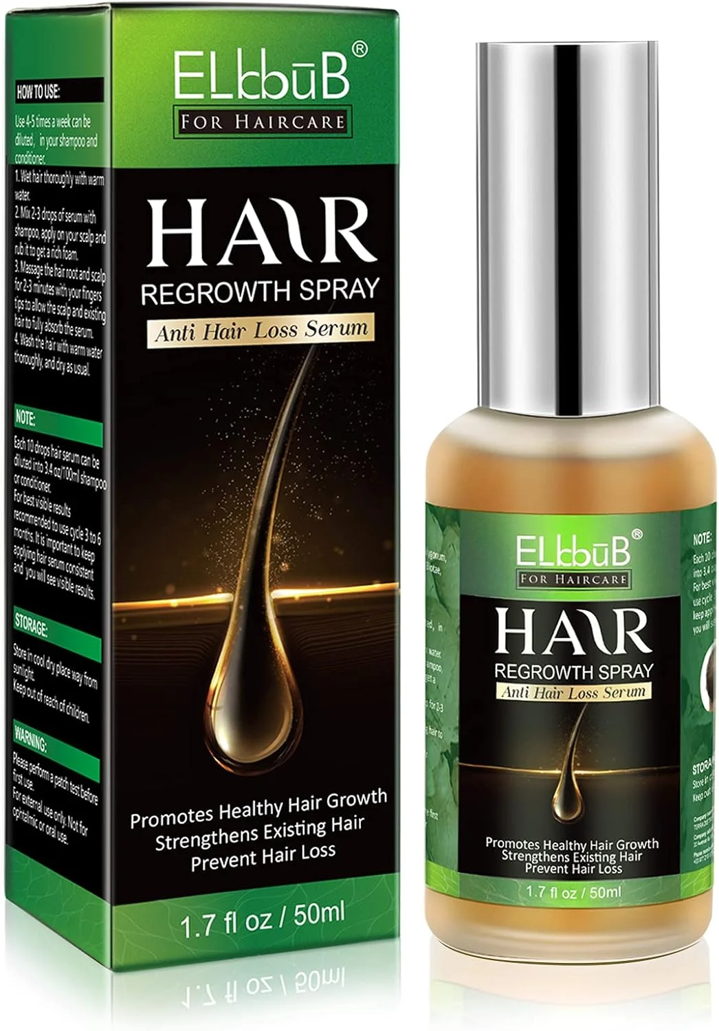 سرم رشد مو ELBBUB - روغن رشد مو برای موهای ضخیم تر و سالم تر، کاهش ریزش مو با بیوتین و فرمول موضعی پیشرفته سرم رشد مو ELBBUB - روغن رشد مو برای موهای ضخیم تر و سالم تر، کاهش ریزش مو با بیوتین و فرمول موضعی پیشرفته