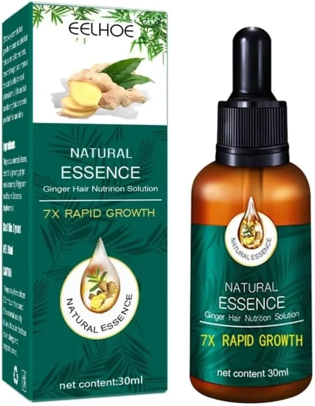 محلول تغذیه مو با عصاره طبیعی زنجبیل EELHOE - رشد سریع 7 برابر - سرم رشد موی طبیعی برای موهای ضخیم تر، 30 میلی لیتر