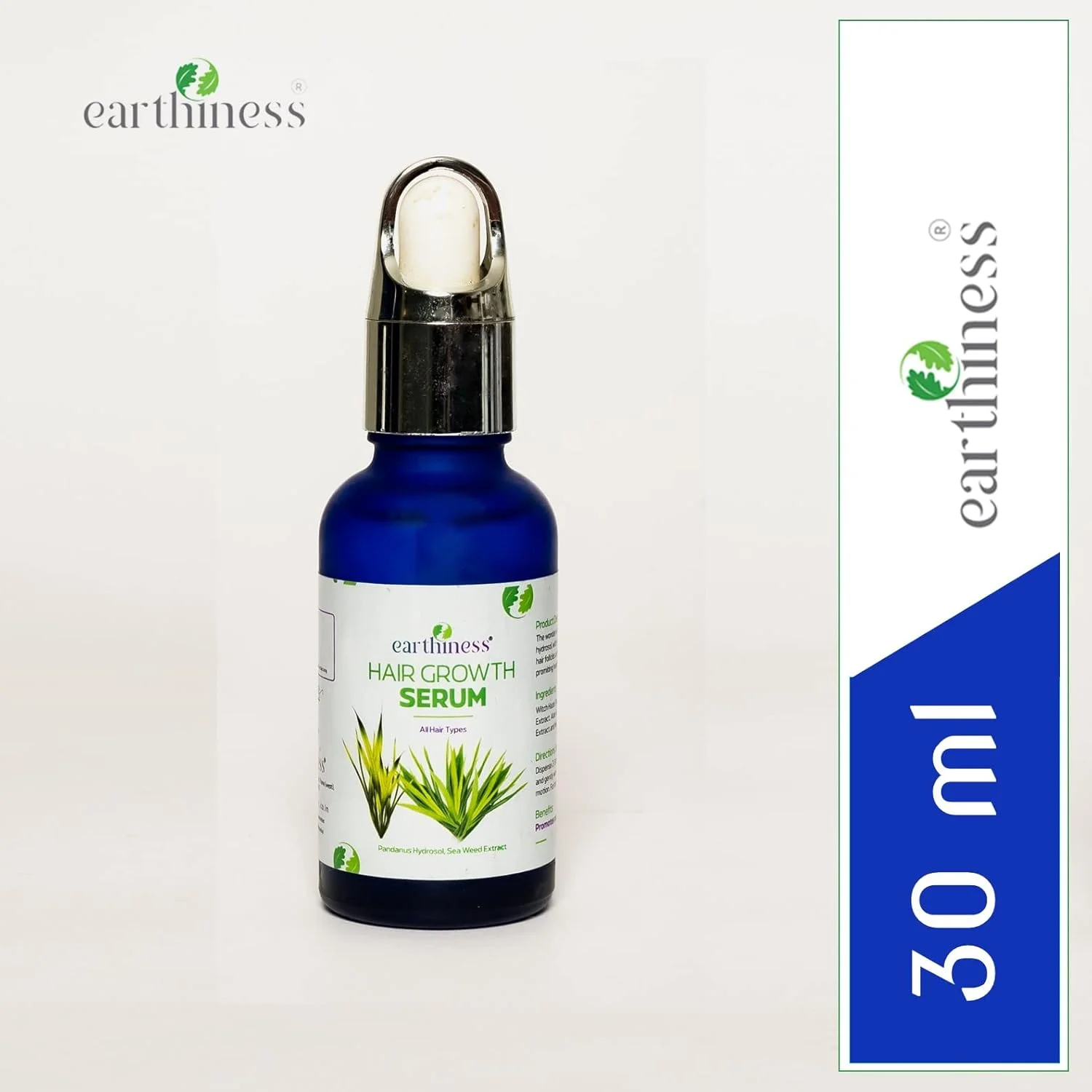 سرم رشد مو Earthiness محرک فولیکول های موی کوچک شده، تقویت کننده رشد سالم مو، افزایش ضخامت و سرعت رشد مو و کنترل کننده ریزش مو - 30 میلی لیتر