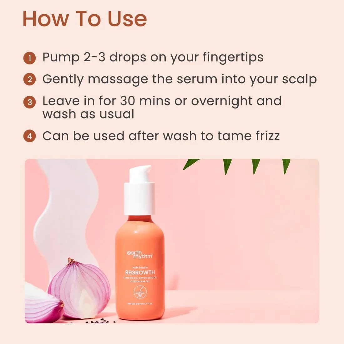 سرم مو پیاز، برگ کاری و تامانو Earth Rhythm، برای رشد و تقویت مو، مناسب آقایان و بانوان - 50 میلی لیتر سرم مو پیاز، برگ کاری و تامانو Earth Rhythm، برای رشد و تقویت مو، مناسب آقایان و بانوان - 50 میلی لیتر