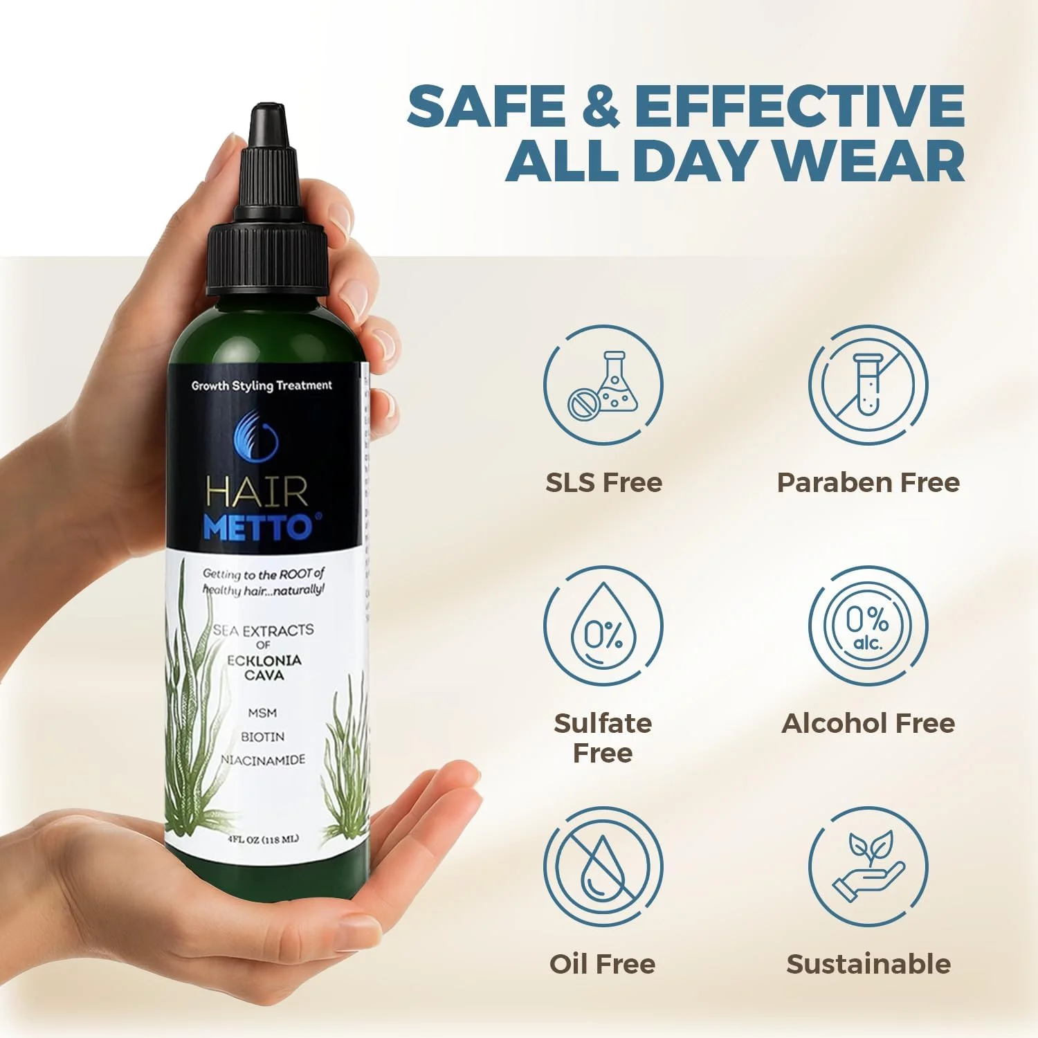 سرم مو Ecklonia Cava - حجم دهنده و تقویت کننده رشد مو برای انواع مو، ژل حالت دهنده با انعطاف پذیری بالا حاوی MSM و بیوتین برای خانم ها و آقایان، 120 میلی لیتر سرم مو Ecklonia Cava - حجم دهنده و تقویت کننده رشد مو برای انواع مو، ژل حالت دهنده با انعطاف پذیری بالا حاوی MSM و بیوتین برای خانم ها و آقایان، 120 میلی لیتر