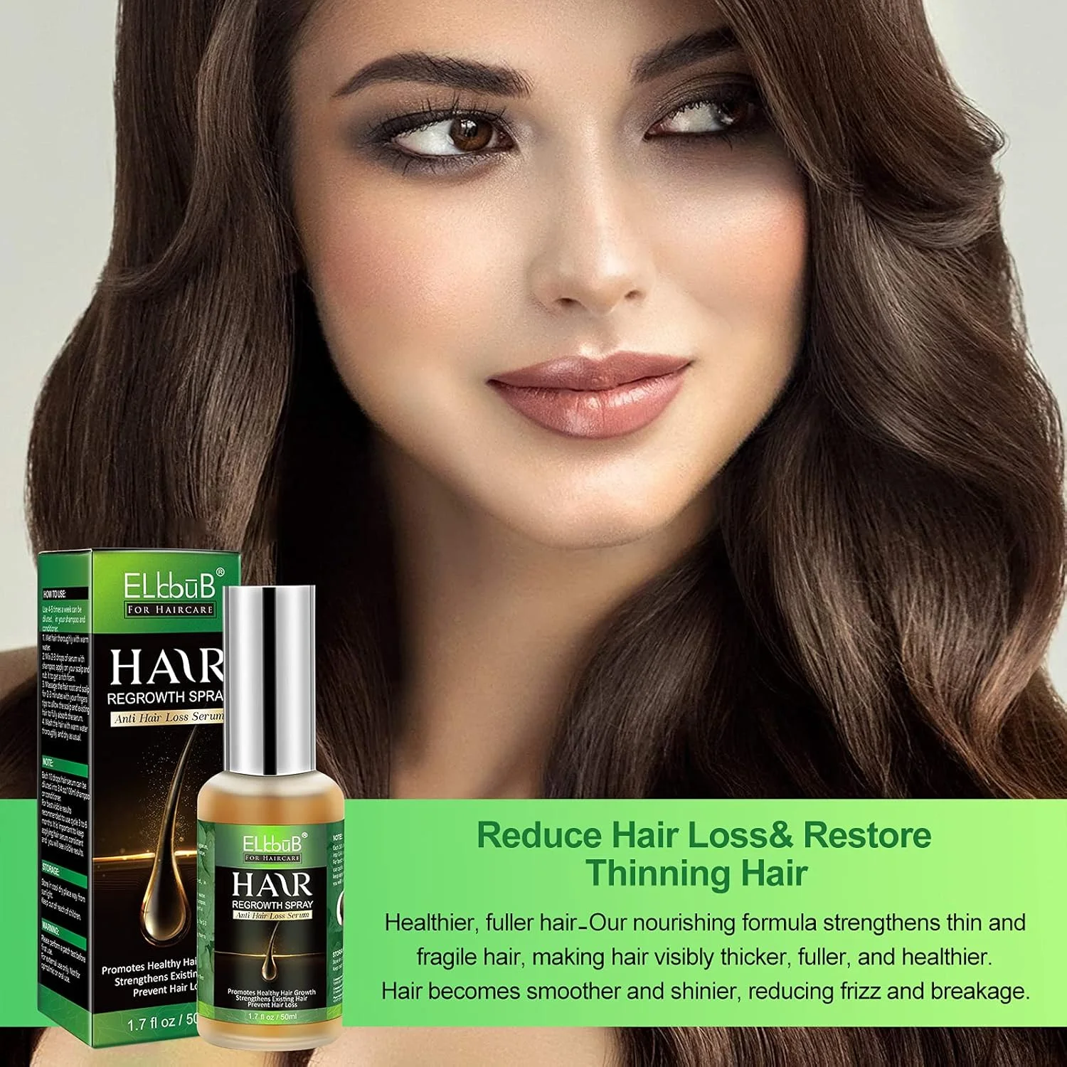 سرم رشد مو ELBBUB - روغن رشد مو برای موهای ضخیم تر و سالم تر، کاهش ریزش مو با بیوتین و فرمول موضعی پیشرفته سرم رشد مو ELBBUB - روغن رشد مو برای موهای ضخیم تر و سالم تر، کاهش ریزش مو با بیوتین و فرمول موضعی پیشرفته