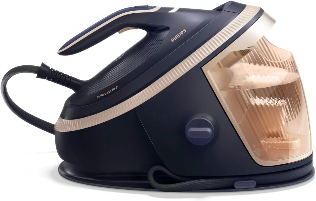 اتو بخار مخزن دار فیلیپس سری PerfectCare 7000 - 2850 وات، 170 گرم در دقیقه بخار مداوم، 650 گرم بخار مضاعف، 1.5 لیتر، فناوری OptimalTEMP، آبی لوروس - PSG7300/26 اتو بخار مخزن دار فیلیپس سری PerfectCare 7000 - 2850 وات، 170 گرم در دقیقه بخار مداوم، 650 گرم بخار مضاعف، 1.5 لیتر، فناوری OptimalTEMP، آبی لوروس - PSG7300/26