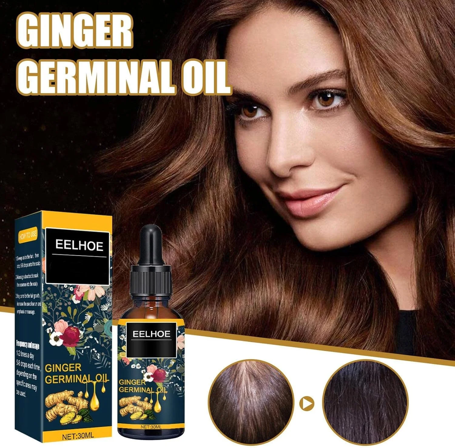 سرم های رشد مو، روغن جوانه زنجبیل، اسانس ضد ریزش مو برای موهای کم پشت و نازک، مراقبت سریع از رشد مو، اسانس طبیعی برای موهای کم پشت و نازک، 30 میلی لیتر سرم های رشد مو، روغن جوانه زنجبیل، اسانس ضد ریزش مو برای موهای کم پشت و نازک، مراقبت سریع از رشد مو، اسانس طبیعی برای موهای کم پشت و نازک، 30 میلی لیتر