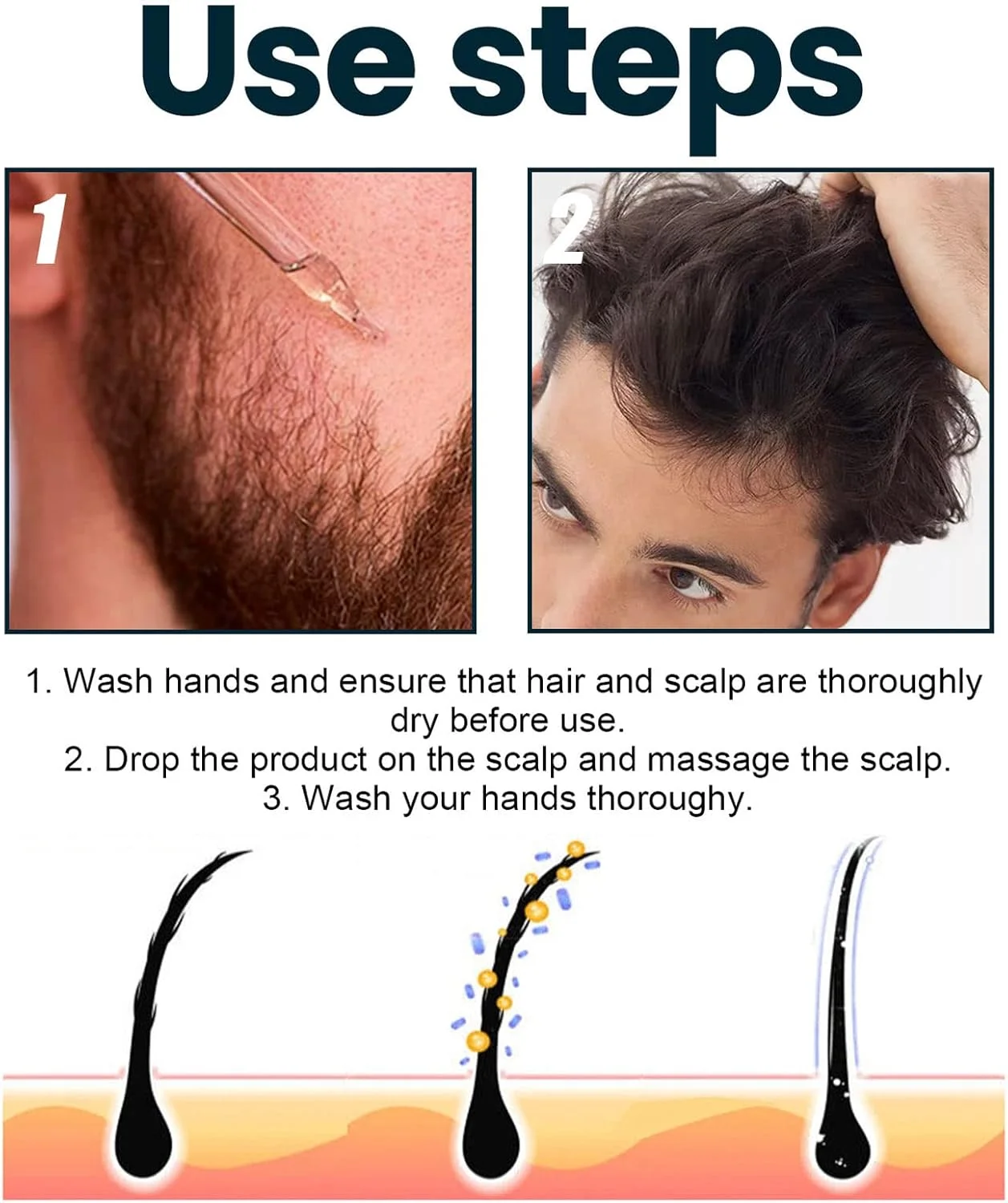 سرم رشد مو، ضد ریزش مو، سرم مراقبت از ریش مغذی ملایم برای موهای نازک آقایان، 3 عدد 60 میلی لیتر سرم رشد مو، ضد ریزش مو، سرم مراقبت از ریش مغذی ملایم برای موهای نازک آقایان، 3 عدد 60 میلی لیتر