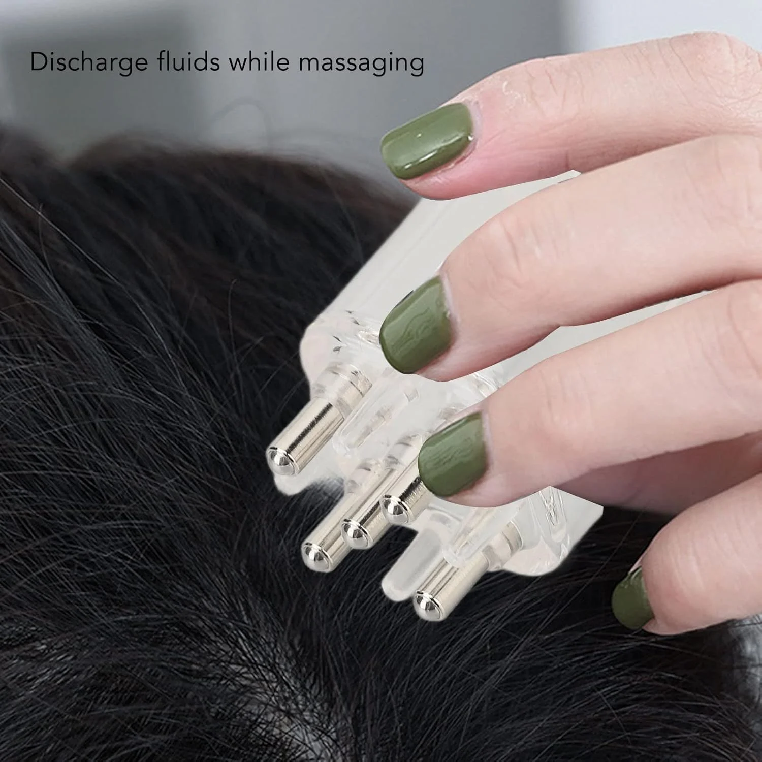 شانه اپلیکاتور روغن پوست سر LJCM، ضد زنگ، 8 میلی لیتر، ماساژ ضد ریزش مو برای سرم مو (سفید شفاف)