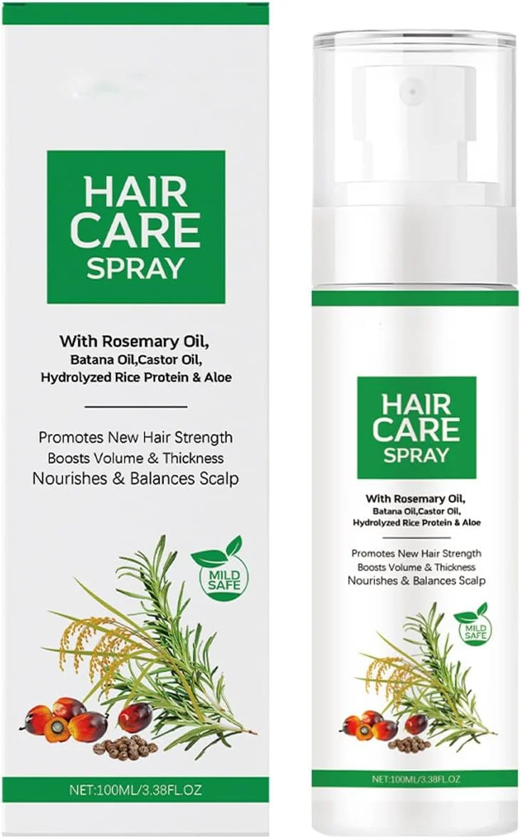 اسپری سرم رشد مو LBOYLOVE®، اسپری رشد مو طبیعی حاوی بیوتین، باتانا، رزماری و روغن کرچک، درمان مراقبت از پوست سر با کافئین و جینسینگ، ضخیم کننده رشد مجدد موهای نازک برای زنان و مردان