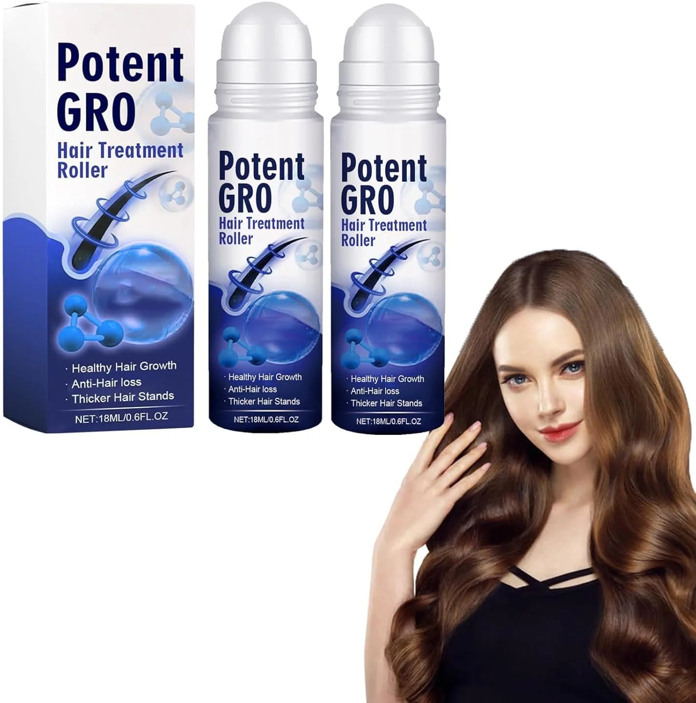 غلتک درمان موی مشکی Lezpzay، سرم رشد مجدد مو برای مردان و زنان، درمان ریزش مو برای موهای پرپشت تر و ضخیم تر، بسته 2 عددی غلتک درمان موی مشکی Lezpzay، سرم رشد مجدد مو برای مردان و زنان، درمان ریزش مو برای موهای پرپشت تر و ضخیم تر، بسته 2 عددی