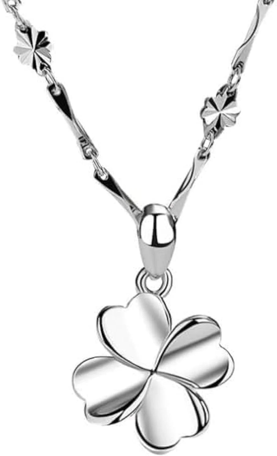 گردنبند آویز نقره استرلینگ 925 طرح شبدر خوش شانس J.Rosée، جواهرات فشن برای زنان، بسته بندی هدیه JR-1095