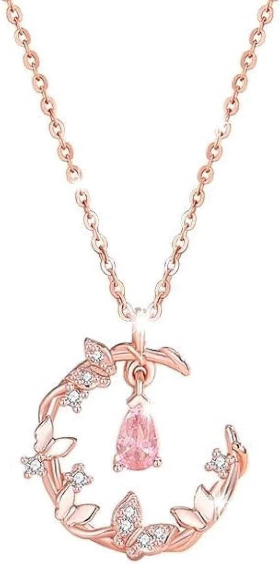 گردنبند آویز نقره استرلینگ 925 طرح پروانه با روکش رزگلد و کریستال شیک زنانه J.Rosée مدل JR-1120 گردنبند آویز نقره استرلینگ 925 طرح پروانه با روکش رزگلد و کریستال شیک زنانه J.Rosée مدل JR-1120
