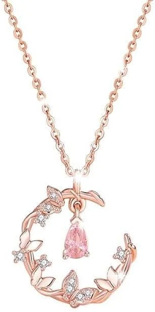 گردنبند آویز نقره استرلینگ 925 طرح پروانه با روکش رزگلد و کریستال شیک زنانه J.Rosée مدل JR-1120 گردنبند آویز نقره استرلینگ 925 طرح پروانه با روکش رزگلد و کریستال شیک زنانه J.Rosée مدل JR-1120