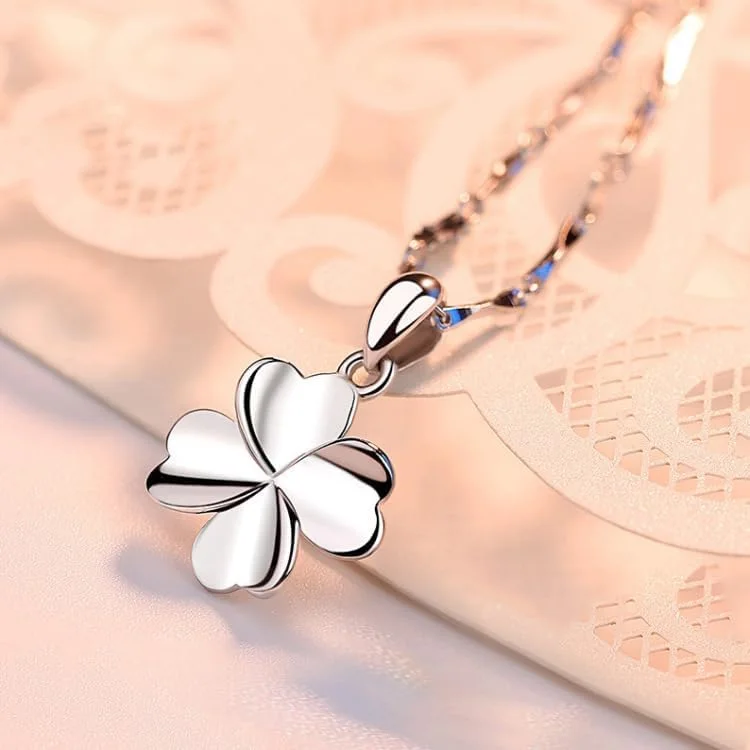 گردنبند آویز نقره استرلینگ 925 طرح شبدر خوش شانس J.Rosée، جواهرات فشن برای زنان، بسته بندی هدیه JR-1095