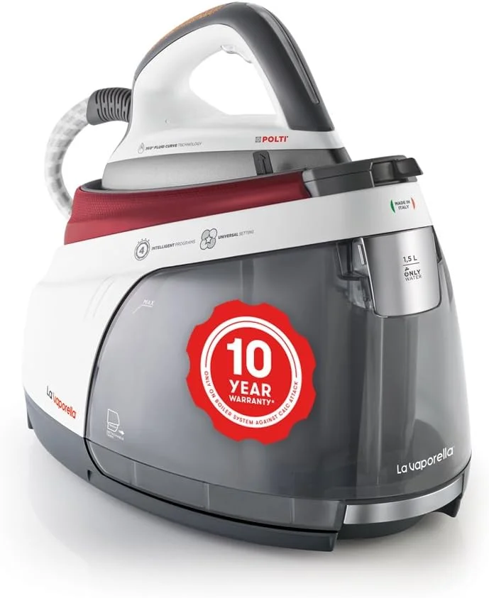 اتو بخار مخزن دار پلتی La Vaporella XM80C، اتو بخار با بویلر، 7 بار، بدون نیاز به نگهداری، *، اتوکشی مداوم، پالس بخار 450 گرم، قرمز