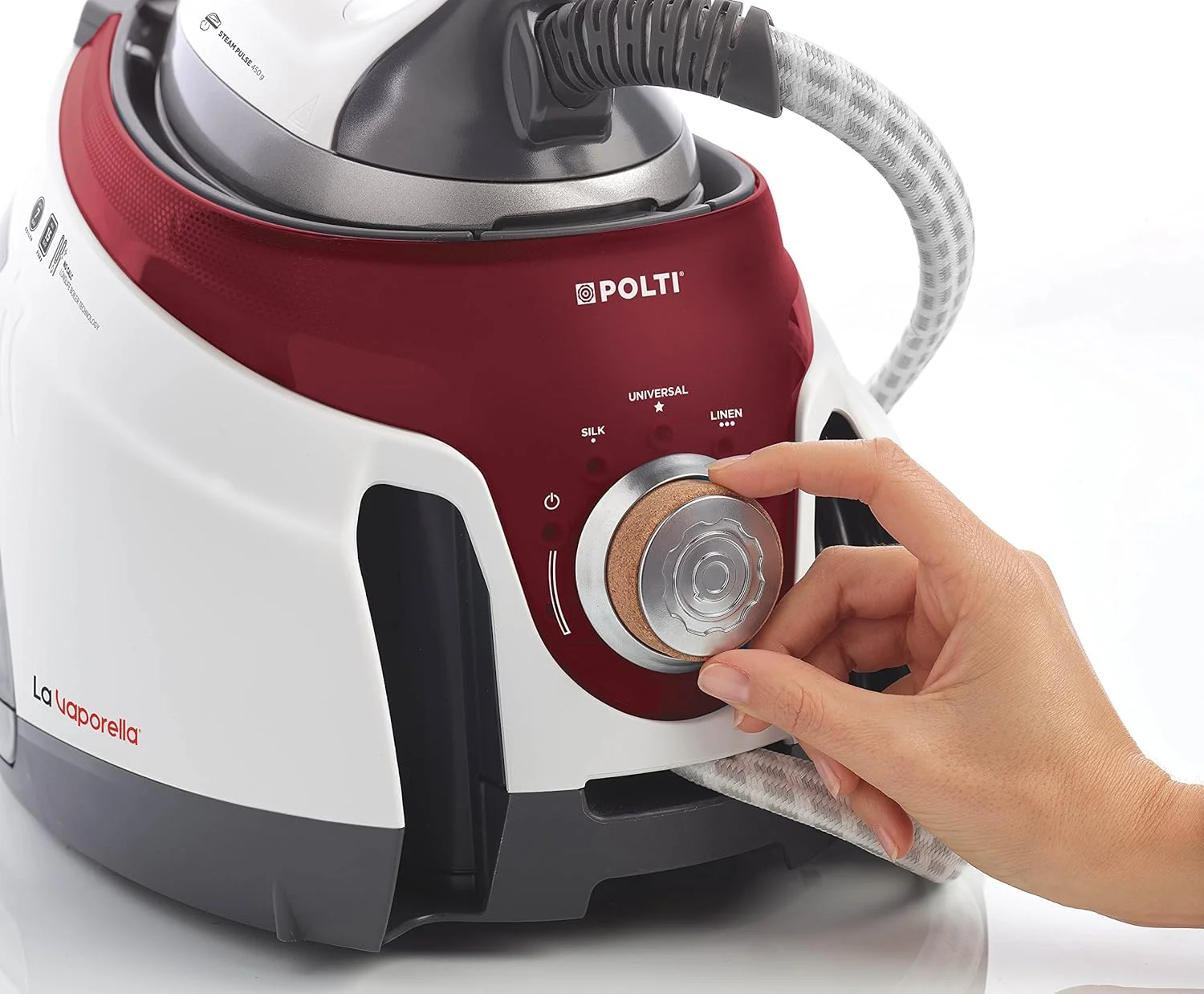 اتو بخار مخزن دار پلتی La Vaporella XM80C، اتو بخار با بویلر، 7 بار، بدون نیاز به نگهداری، *، اتوکشی مداوم، پالس بخار 450 گرم، قرمز