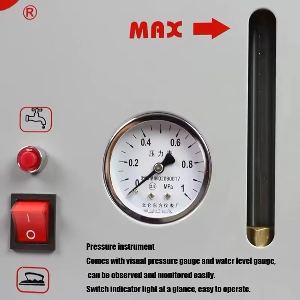 اتو بخار حرفه ای با مخزن بخار و گیج فشار، اتو بخار صنعتی برقی با مخزن آب 4 لیتری و دیگ بخار، دمای قابل تنظیم، مناسب برای خشکشویی، پرده فروشی ها اتو بخار حرفه ای با مخزن بخار و گیج فشار، اتو بخار صنعتی برقی با مخزن آب 4 لیتری و دیگ بخار، دمای قابل تنظیم، مناسب برای خشکشویی، پرده فروشی ها