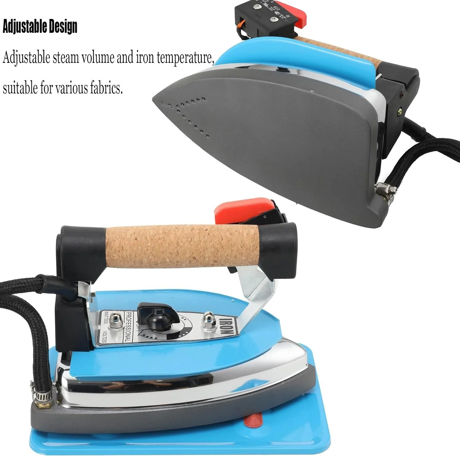 اتو بخار حرفه ای با مخزن بخار و گیج فشار، اتو بخار صنعتی برقی با مخزن آب 4 لیتری و دیگ بخار، دمای قابل تنظیم، مناسب برای خشکشویی، پرده فروشی ها اتو بخار حرفه ای با مخزن بخار و گیج فشار، اتو بخار صنعتی برقی با مخزن آب 4 لیتری و دیگ بخار، دمای قابل تنظیم، مناسب برای خشکشویی، پرده فروشی ها