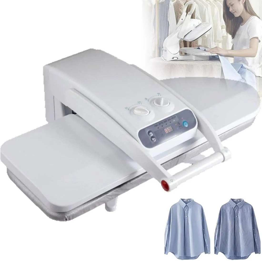 پرس بخار 1800 واتی، اتو پرس بخار، اتو پرس بخار سنگین، دستگاه اتو کشی ملحفه هتلی، به همراه پایه، مخزن آب بزرگ، مناسب برای هتل ها، پرستاری، سالن های زیبایی 65 سانتی متر