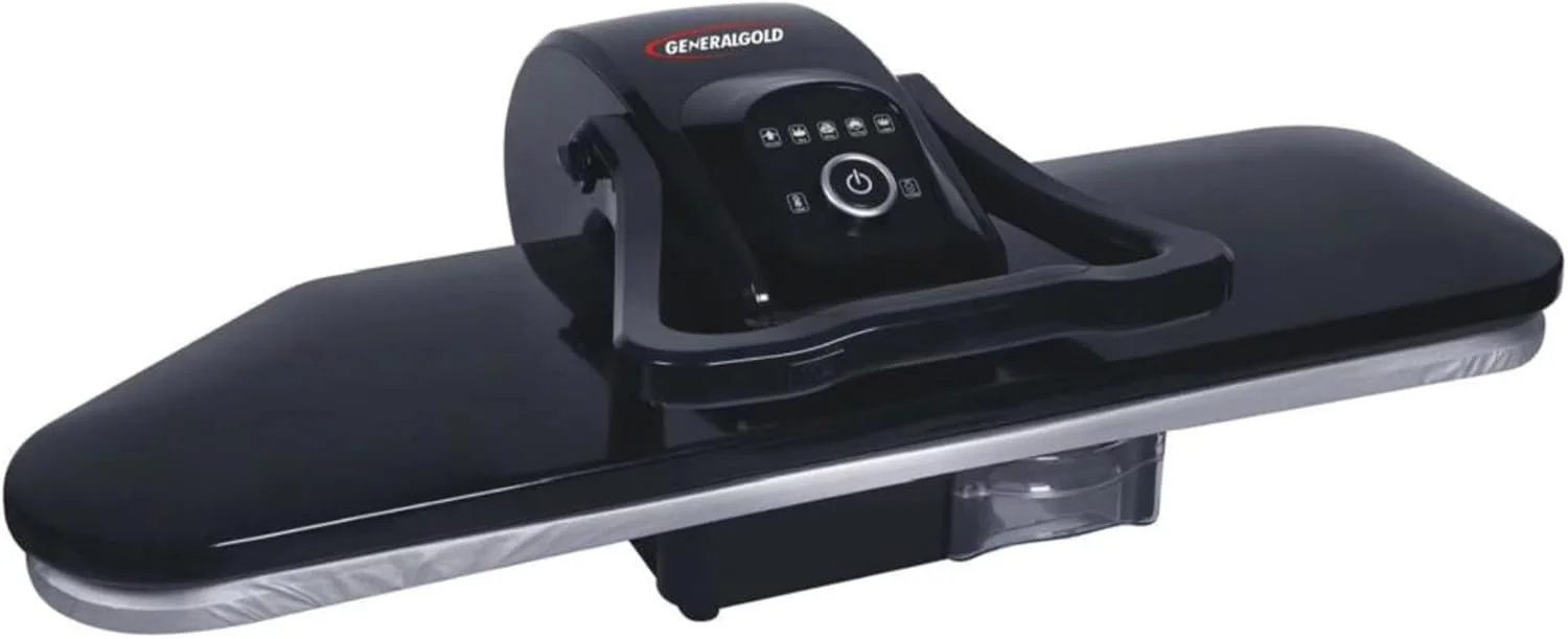 پرس اتو بخار مشکی 32 اینچ جنرال گلد، 2200 وات، نمایشگر LED، بطری اسپری و مخزن جداشدنی (مشکی، 32 اینچ)