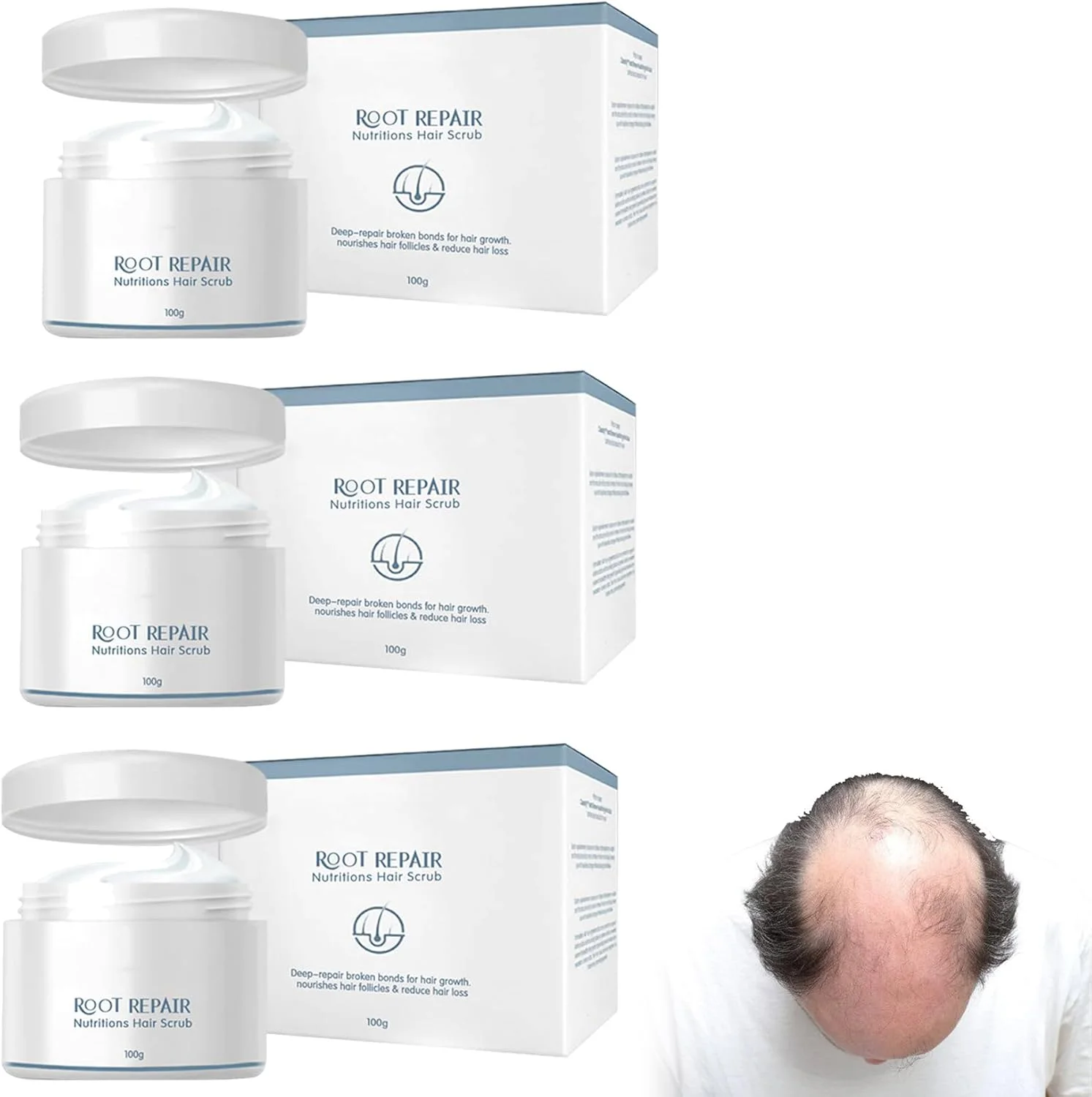 اسکراب مغذی مو Root Renew، سرم مو برای رشد مو، اسپری اسانس گیاهی رشد مو، سرم رشد مو بیوتین، مکمل های رشد مو زنان و مردان (3 عدد)