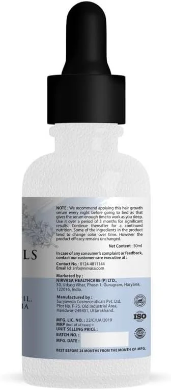 سرم تقویت کننده مو نیرواسا هیر ویتالز حاوی 3% Redensyl، Procapil و Palmetto | مسدود کننده طبیعی DHT برای کنترل و رشد مو | جذب سریع، بدون تحریک و غیر چسبنده | 50 میلی لیتر (سرم مو)