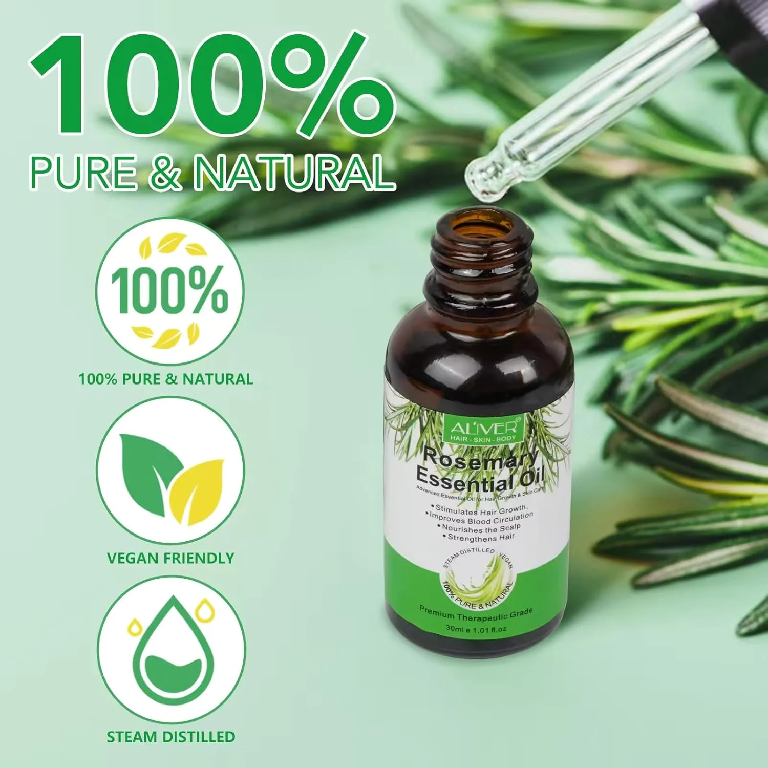 روغن رزماری NIKITA.VIVI برای رشد مو 30 میلی لیتر، روغن ضروری رزماری ارگانیک 100% خالص برای رشد مو، پوست، ناخن، ابرو و مژه، سرم رزماری طبیعی برای درمان پوست سر و ترمیم موهای آسیب دیده روغن رزماری NIKITA.VIVI برای رشد مو 30 میلی لیتر، روغن ضروری رزماری ارگانیک 100% خالص برای رشد مو، پوست، ناخن، ابرو و مژه، سرم رزماری طبیعی برای درمان پوست سر و ترمیم موهای آسیب دیده