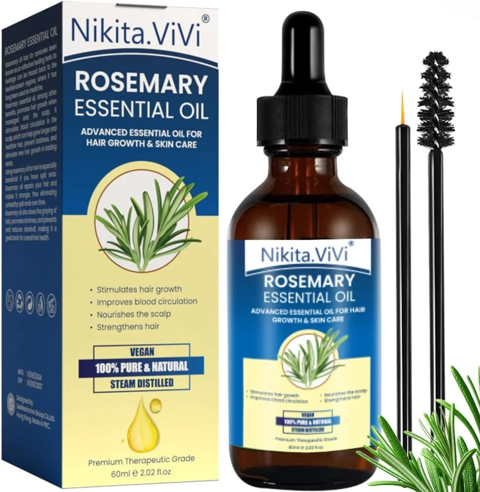 روغن رزماری نیکیتا ویوی برای رشد مو 60 میلی لیتر، 100% خالص طبیعی و ارگانیک، تقویت کننده و ترمیم کننده موهای خشک و آسیب دیده، سرم درمان پوست سر برای زنان و مردان روغن رزماری نیکیتا ویوی برای رشد مو 60 میلی لیتر، 100% خالص طبیعی و ارگانیک، تقویت کننده و ترمیم کننده موهای خشک و آسیب دیده، سرم درمان پوست سر برای زنان و مردان