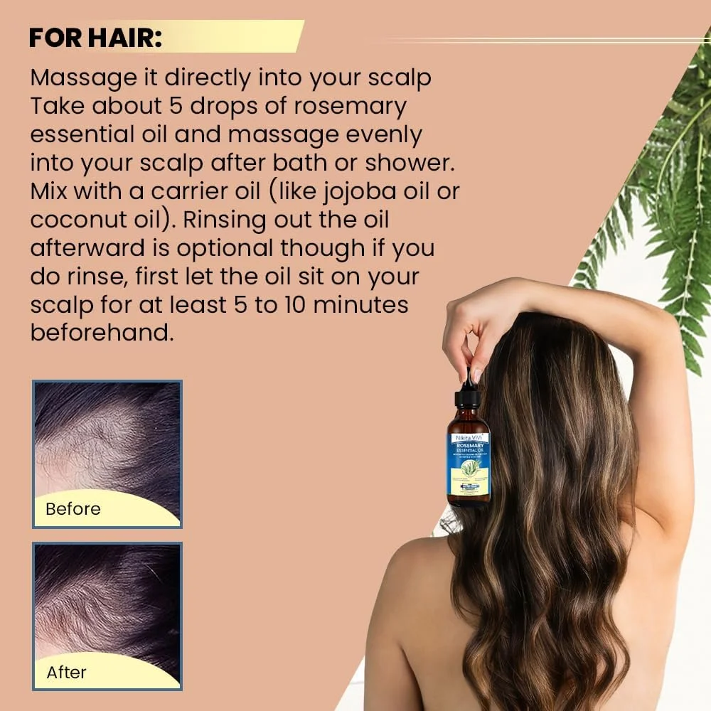 روغن رزماری نیکیتا ویوی برای رشد مو 60 میلی لیتر، 100% خالص طبیعی و ارگانیک، تقویت کننده و ترمیم کننده موهای خشک و آسیب دیده، سرم درمان پوست سر برای زنان و مردان روغن رزماری نیکیتا ویوی برای رشد مو 60 میلی لیتر، 100% خالص طبیعی و ارگانیک، تقویت کننده و ترمیم کننده موهای خشک و آسیب دیده، سرم درمان پوست سر برای زنان و مردان