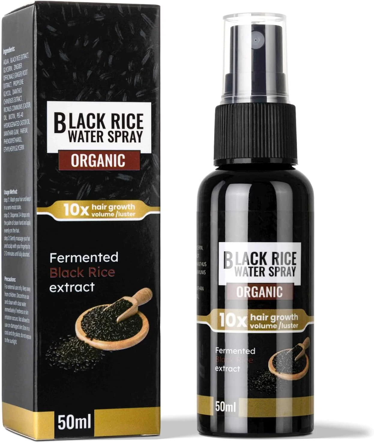 سرم رشد مو پانارکیس، آب برنج سیاه برای رشد مو، اسپری رشد مو بدون نیاز به آبکشی برای موهای بلندتر، ضخیم تر و پرپشت تر، درمان ریزش مو برای زنان و مردان، محصول درمان رشد مجدد مو